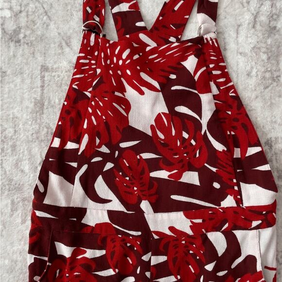 Mikoh Tropical Overall Romper Red White Size Medium - Picture 5 of 14